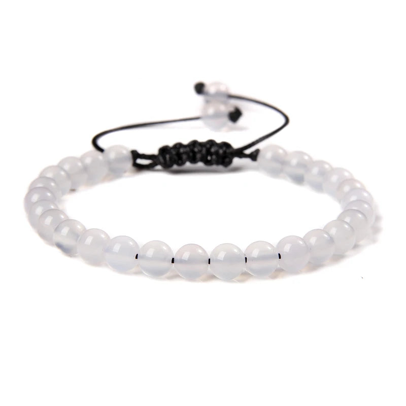 Bracelet tressé en Agate Blanche
