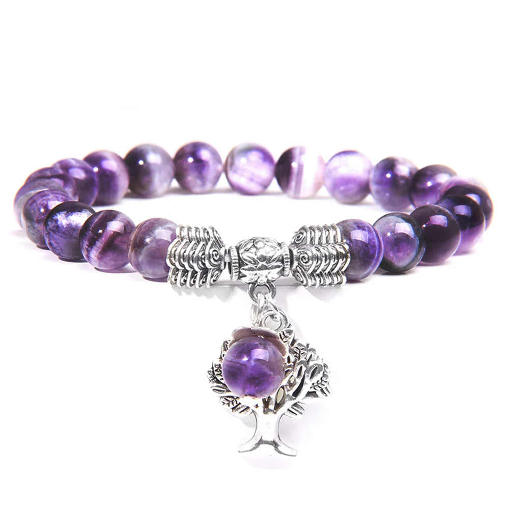 Bracelet Arbre de Vie en Améthyste