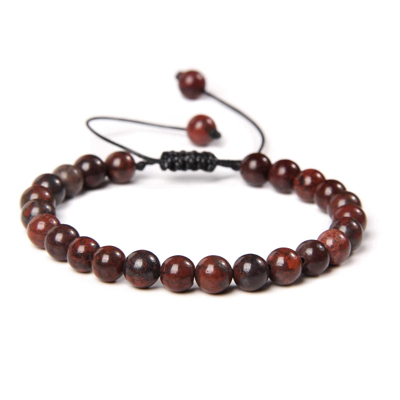 Bracelet tressé en pierre de sang