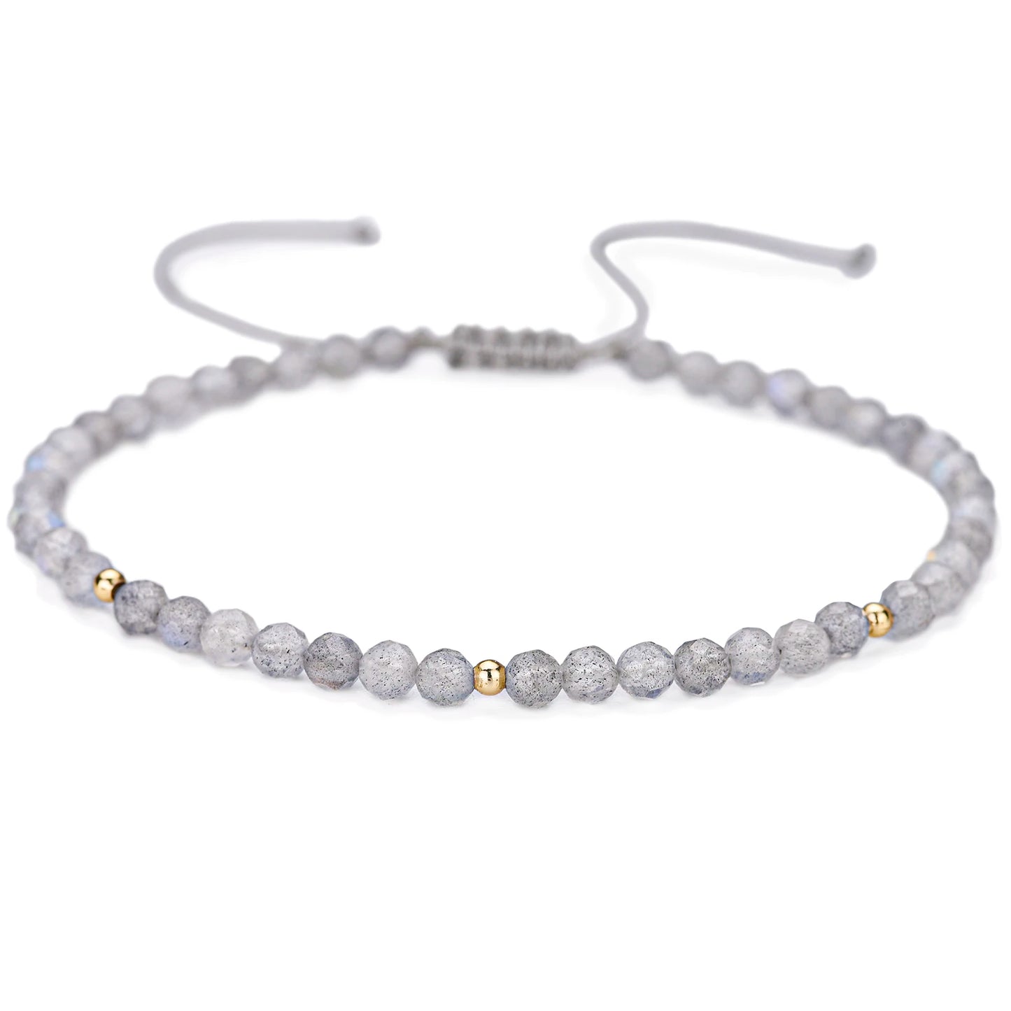 Bracelet tressé en petites pierres naturelles : Labradorite