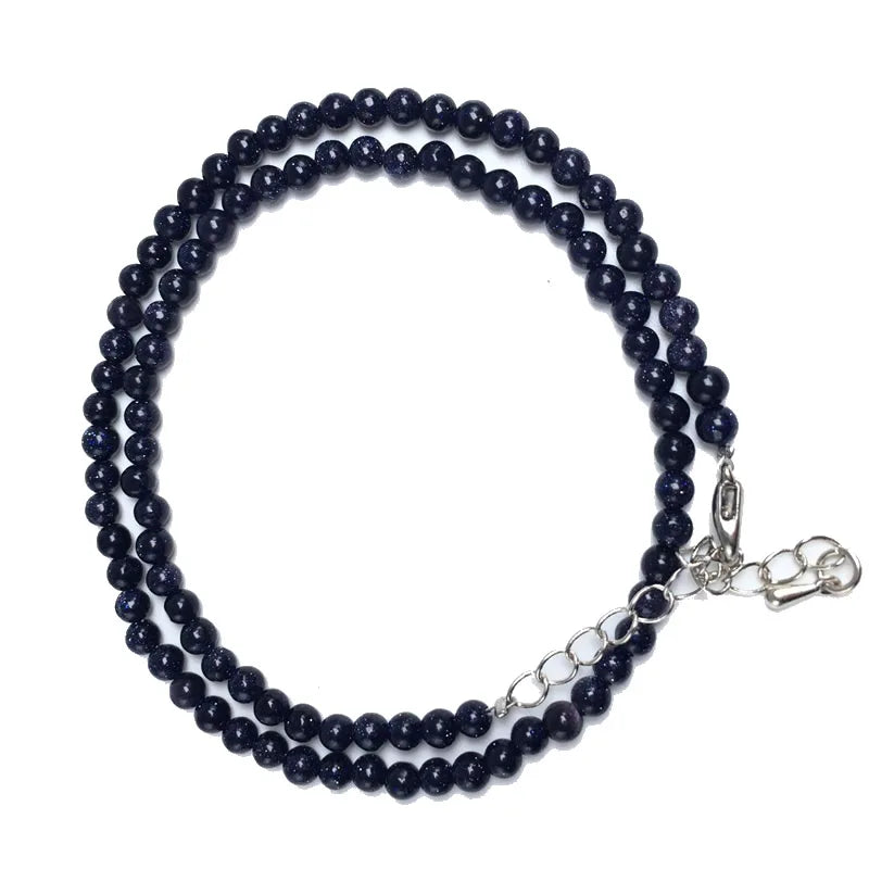 Collier en Pierre de Sable bleue