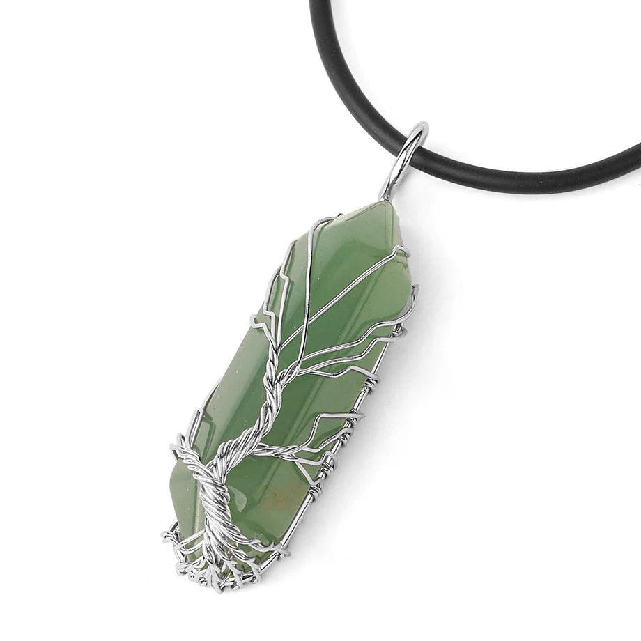 Pendentif Arbre de Vie en Aventurine Verte