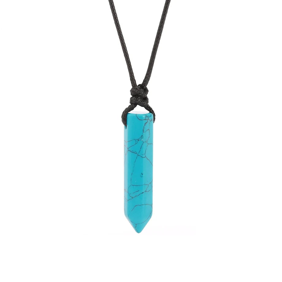 Pendentif a pointe en Turquoise Bleue