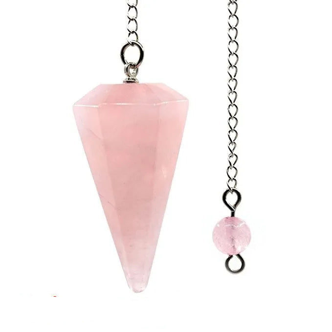 Pendule en pierre naturelle de Quartz Rose