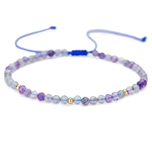 Bracelet tressé en petites pierres naturelles en Fluorite