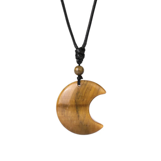 Collier Lune en Oeil de Tigre