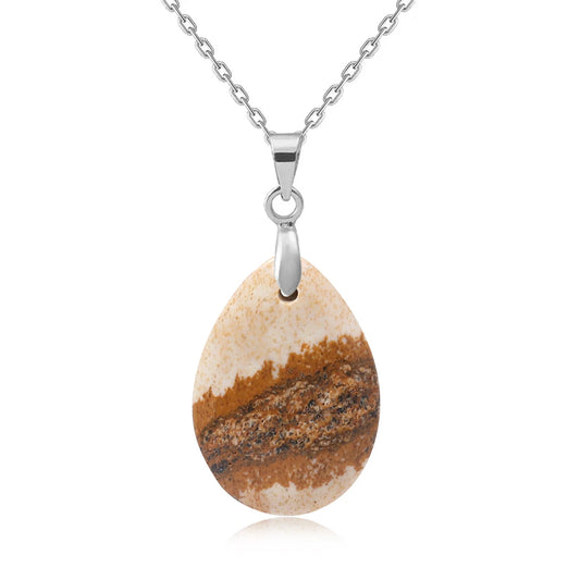 Pendentif argent pierre de Jade Blanche