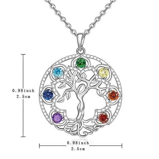 Collier Arbre de vie 7 Chakras Vintage