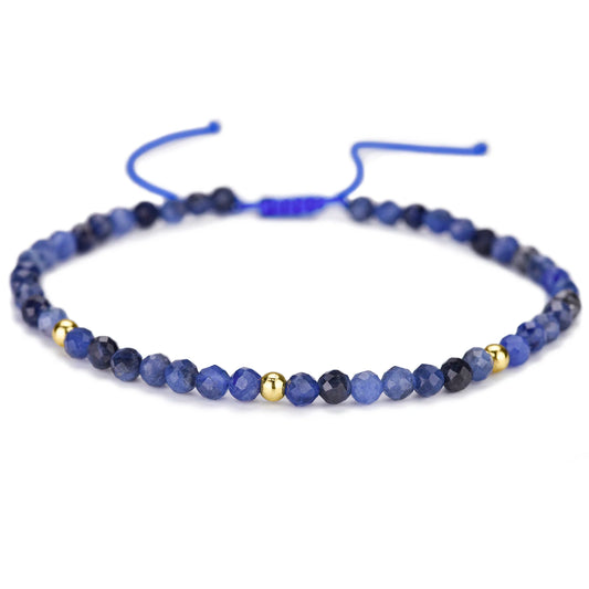 Bracelet tressé en petites pierres naturelles : Sodalite Bleue