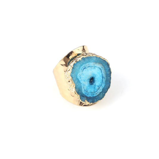 Bague en Agate Bleue Brute