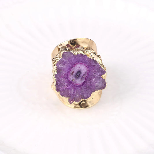 Bague en Agate Violette Brute