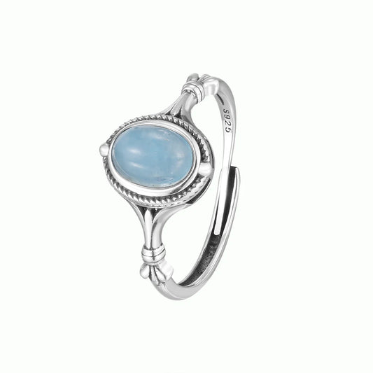 Bague argent en Aigue-Marine