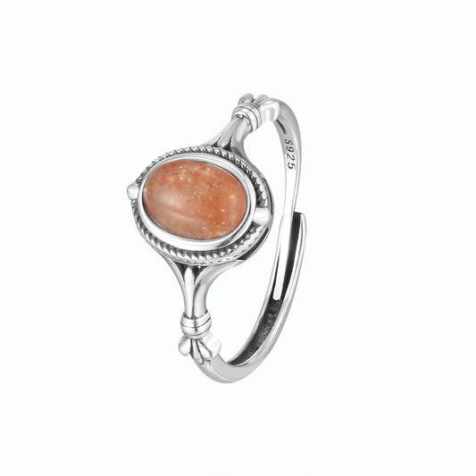 Bague argent en Pierre de Soleil