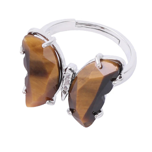 bague-argent-papillon-oeil-tigre