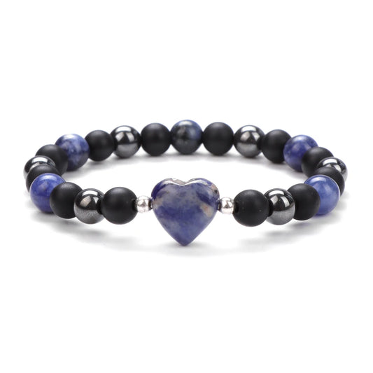 Bracelet Coeur en Sodalite