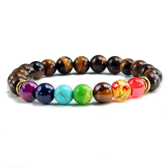 Bracelet 7 Chakras : Oeil de Tigre