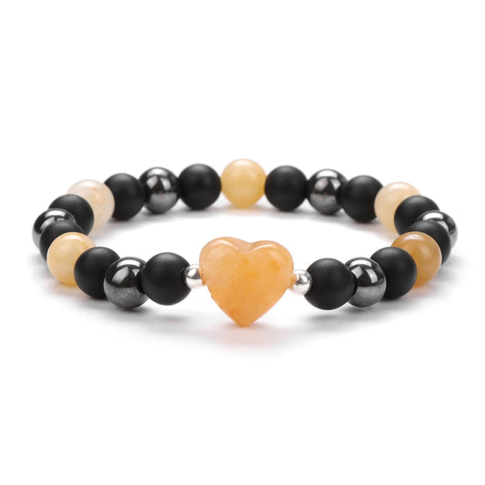 Bracelet Coeur en Aventurine Jaune