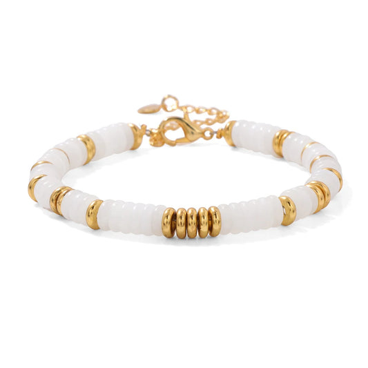 Bracelet à fermoir en pierre de Jade Blanc