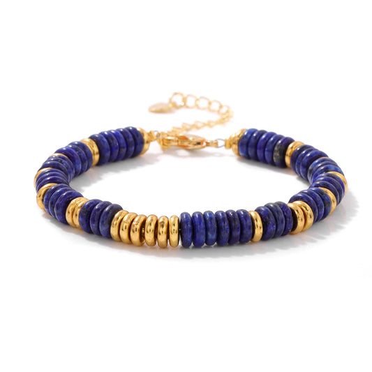 bracelet en lapis lazuli avec fermoir