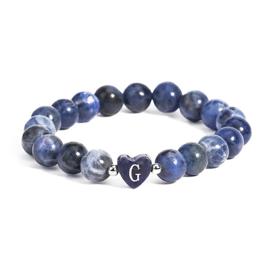 Bracelet Initiale personnalisée en Sodalite