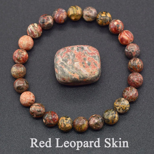 Bracelet en Jaspe Léopard Rouge