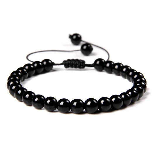 Bracelet tressé en Onyx Noir