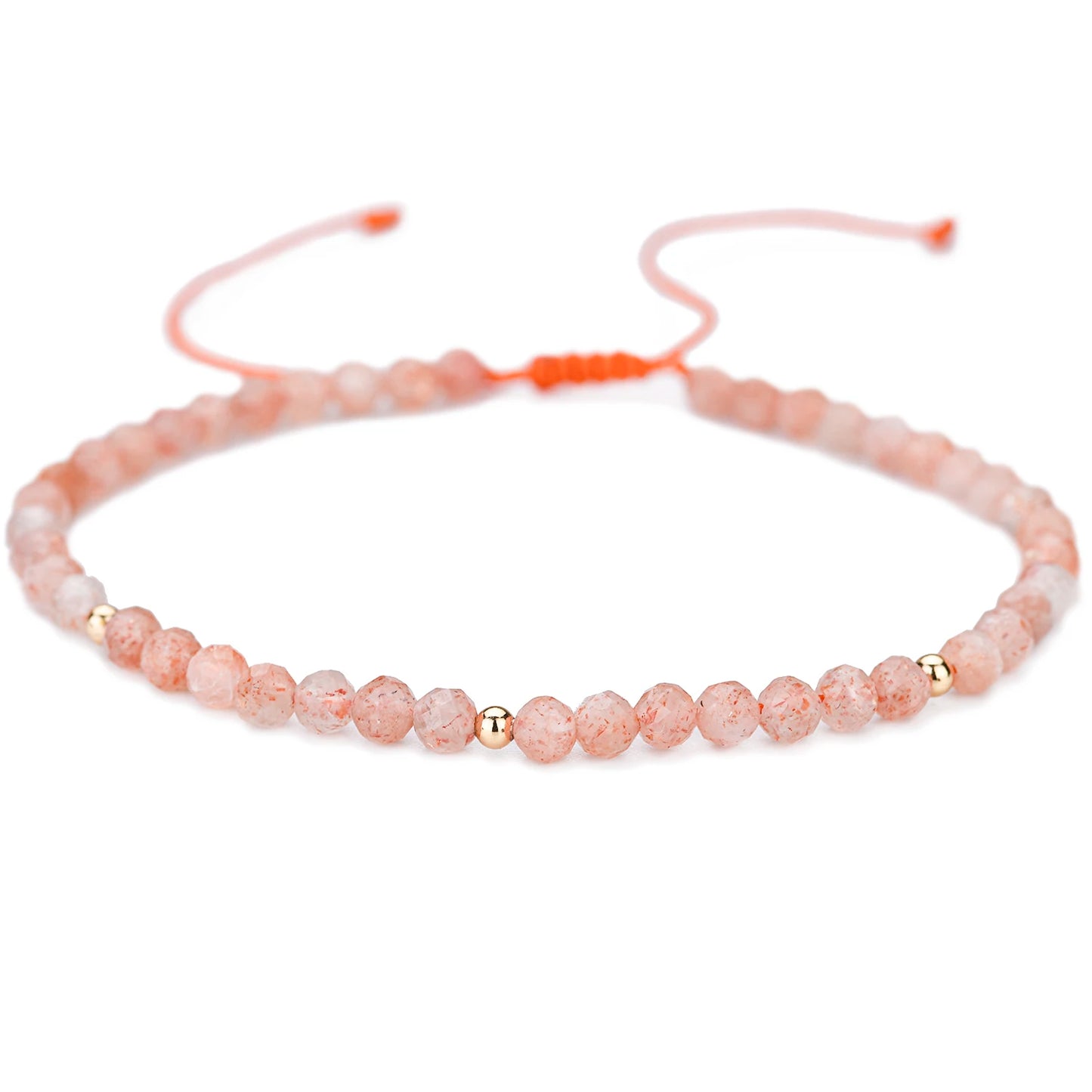 Bracelet tressé en petites pierres naturelles : Pierre de Soleil