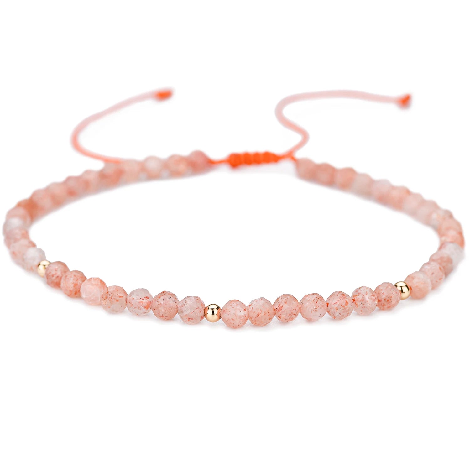 Bracelet tressé en petites pierres naturelles : Pierre de Soleil