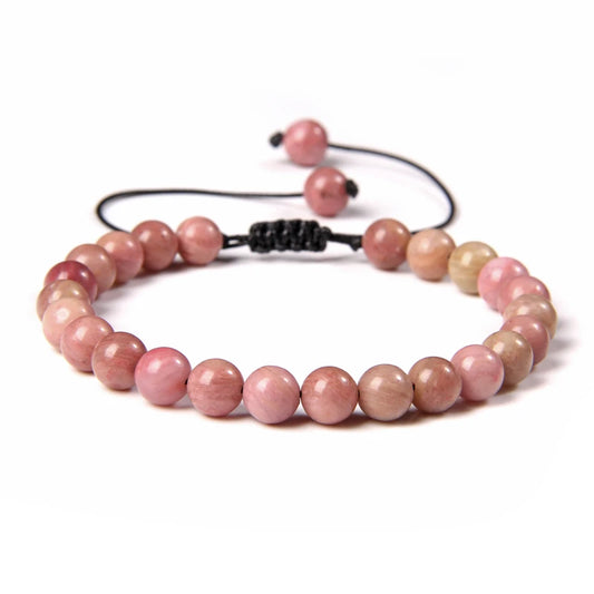 Bracelet tressé en Rhodochrosite