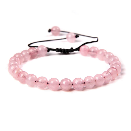 Bracelet tressé en Quartz Rose