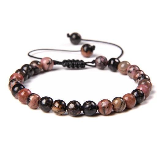 Bracelet tressé en Rhodonite