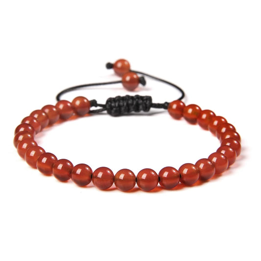 bracelet tressé en Agate rouge