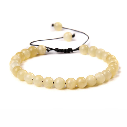 Bracelet tressé en Jaspe Jaune
