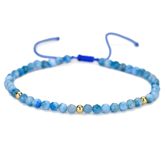 Bracelet tressé en petites pierres naturelles : Apatite