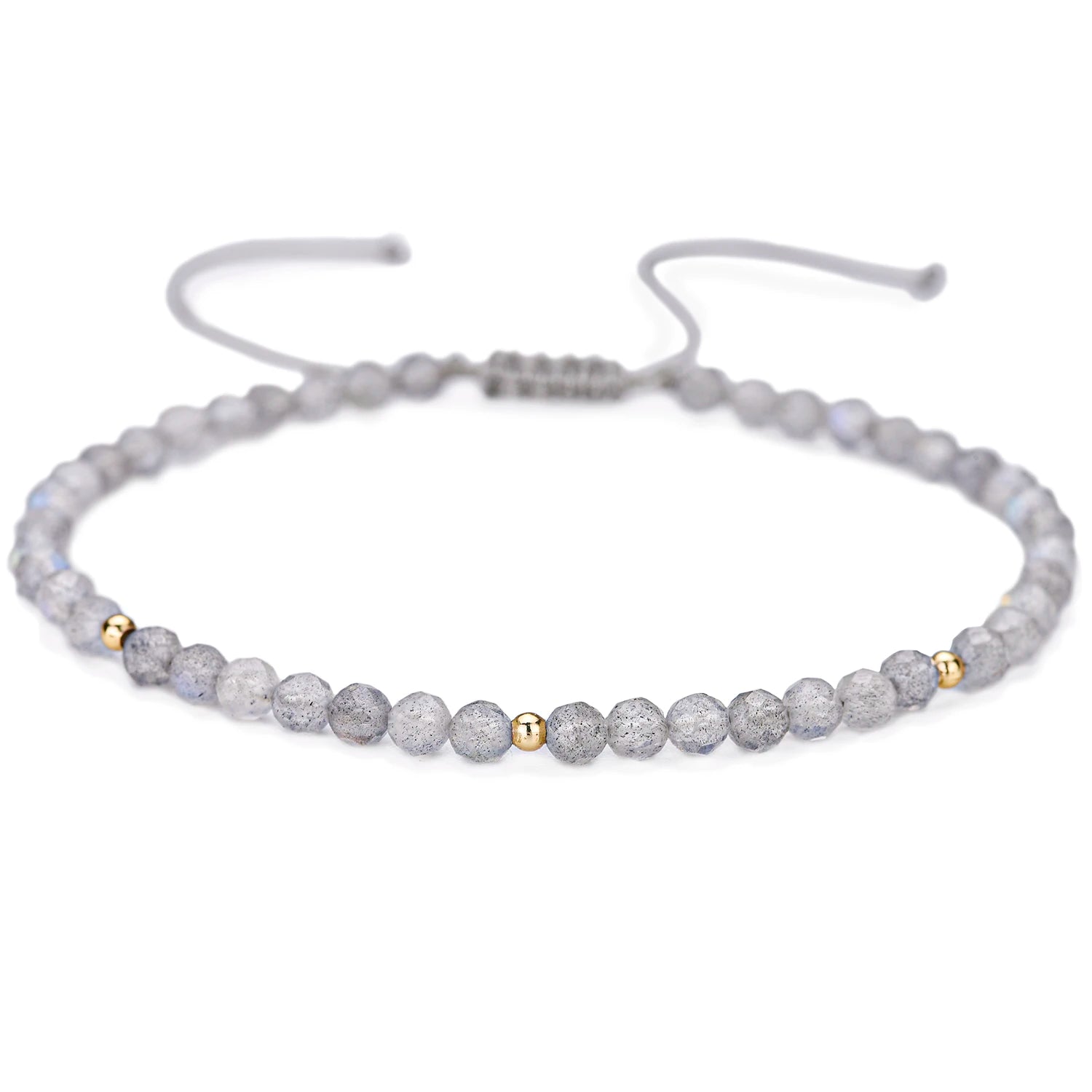 Bracelet tressé en petites pierres naturelles : Labradorite