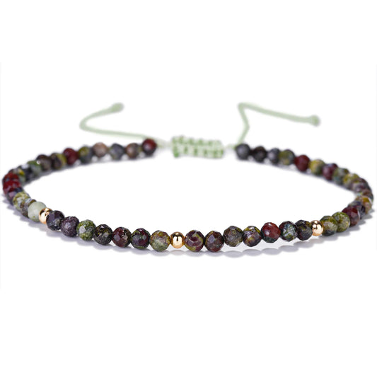 Bracelet tressé en petites pierres naturelles : Pierre de Sang