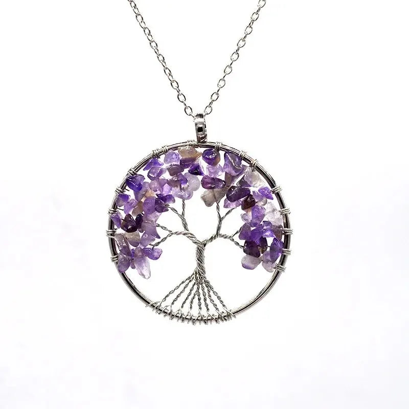 Collier Arbre de vie en Améthyste
