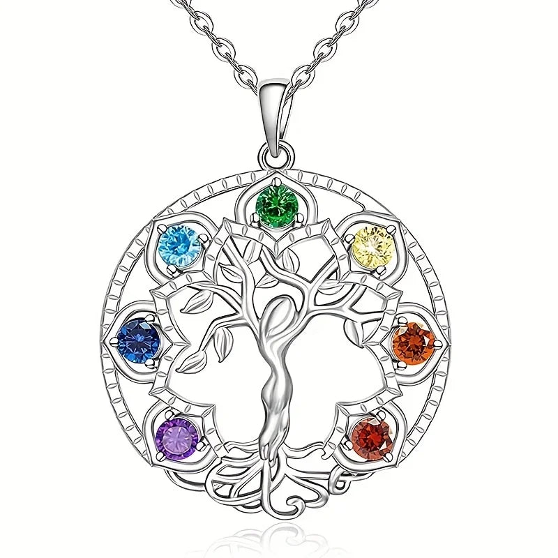 Collier Arbre de vie 7 Chakras Vintage