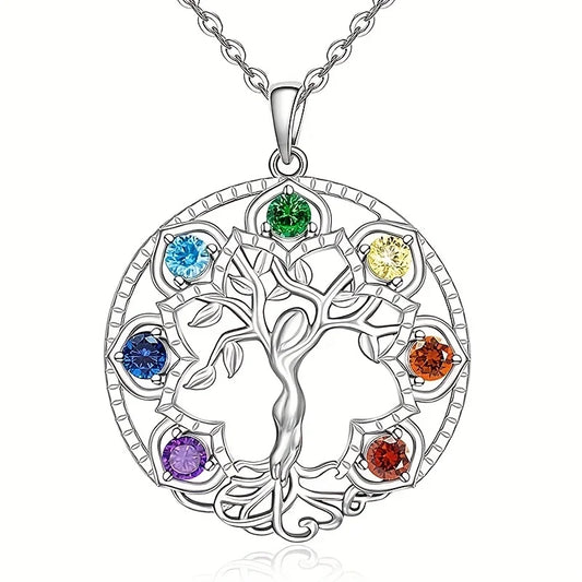 Collier Arbre de vie 7 Chakras Vintage