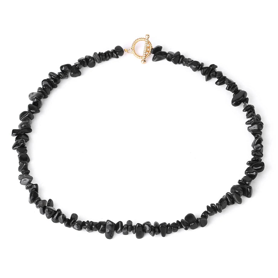 Collier Baroque en Obsidienne
