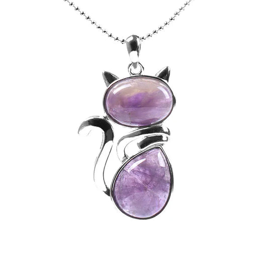 Collier Chat en Améthyste