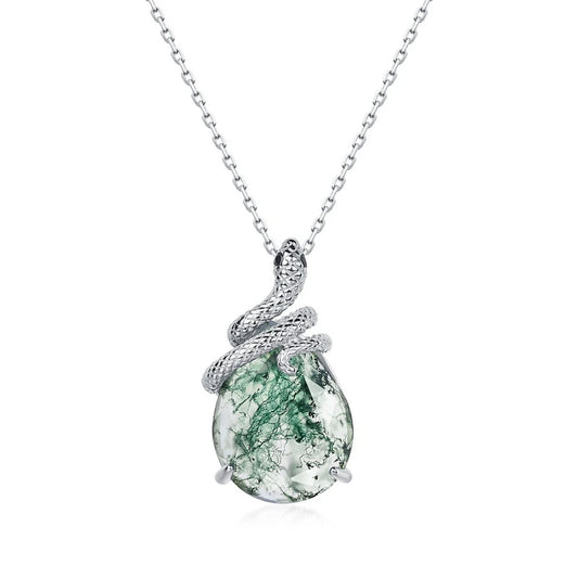 Collier Serpent en Agate Mousse
