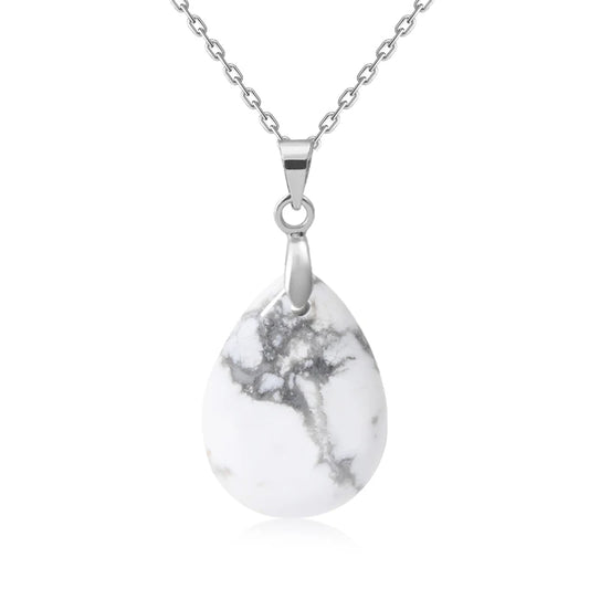 Pendentif argent en Howlite