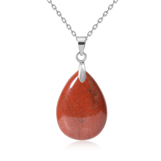 Pendentif argent pierre de Jaspe Rouge