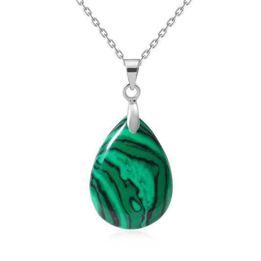 Pendentif argent pierre de Malachite