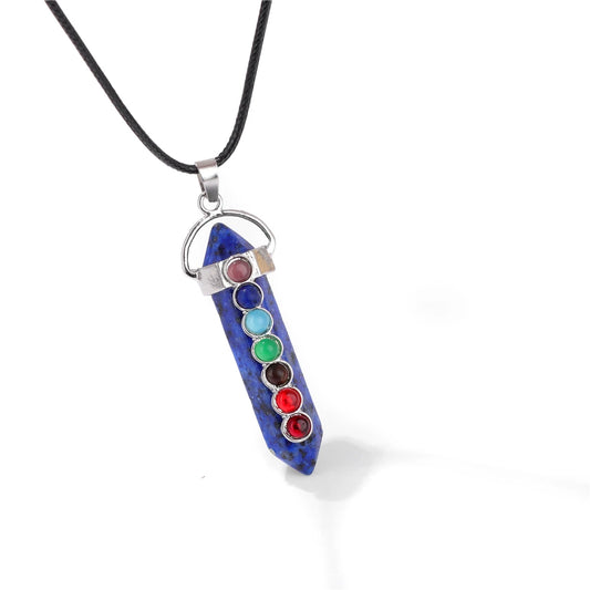 Pendentif 7 chakras en Lapis Lazuli