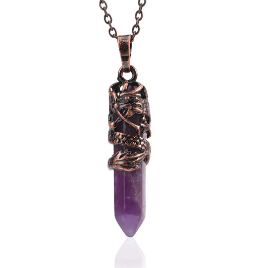 Pendentif à pointe dragon en Améthyste