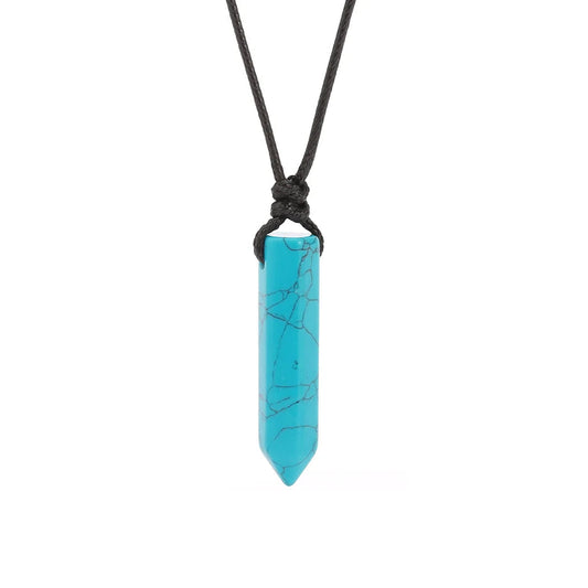 Pendentif a pointe en Turquoise Bleue