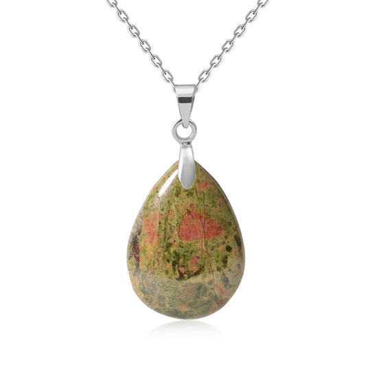 Pendentif argent en Unakite