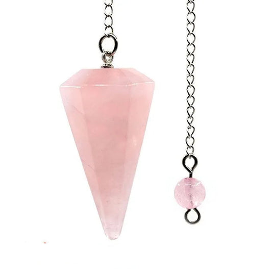 Pendule en pierre naturelle de Quartz Rose